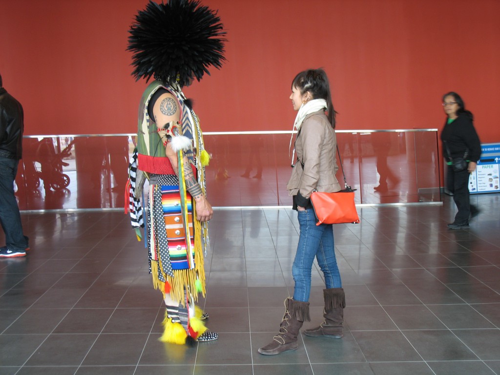 Traditional dress met urban fashion at the annual GBC Pow Wow. Photo: Karen Nickel / The Dialog 