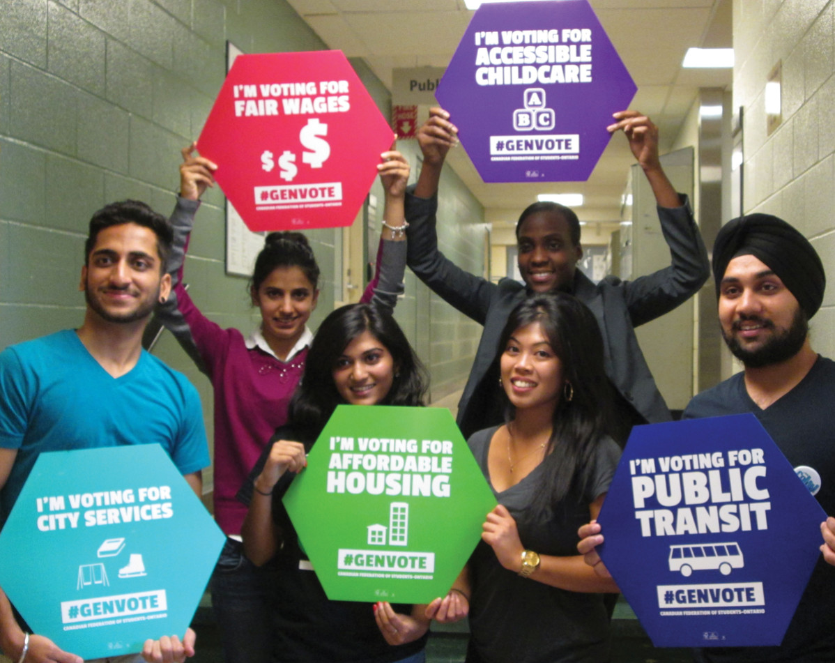 George Brown College students are part of the Generation Vote campaign. Photo provided by Michelle Pettis