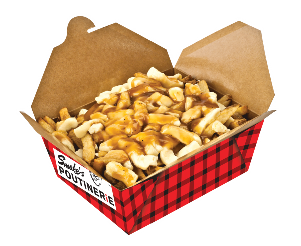 Image of Smoke's Poutinerie Traditional poutine in its box packing