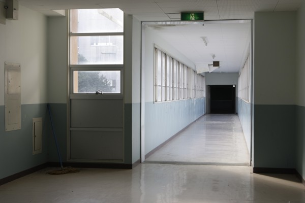 Empty Hallway in a School building after shootings