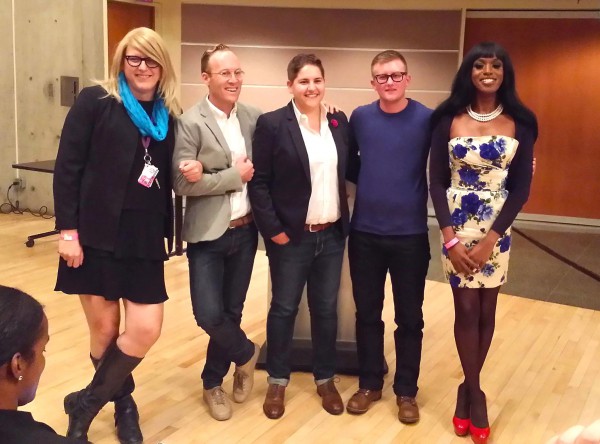 Image of Rachel Lauren Clark (re-elected), Phil Villeneuve, Michelle Cherny, Evan Kirkman and Biko Beauttah at Pride Toronto
