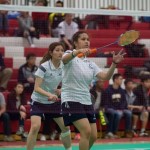 Yunji Kim and Angeline Alviar won silver in the OCAA badminton championship. Photo by Donnie Tai.