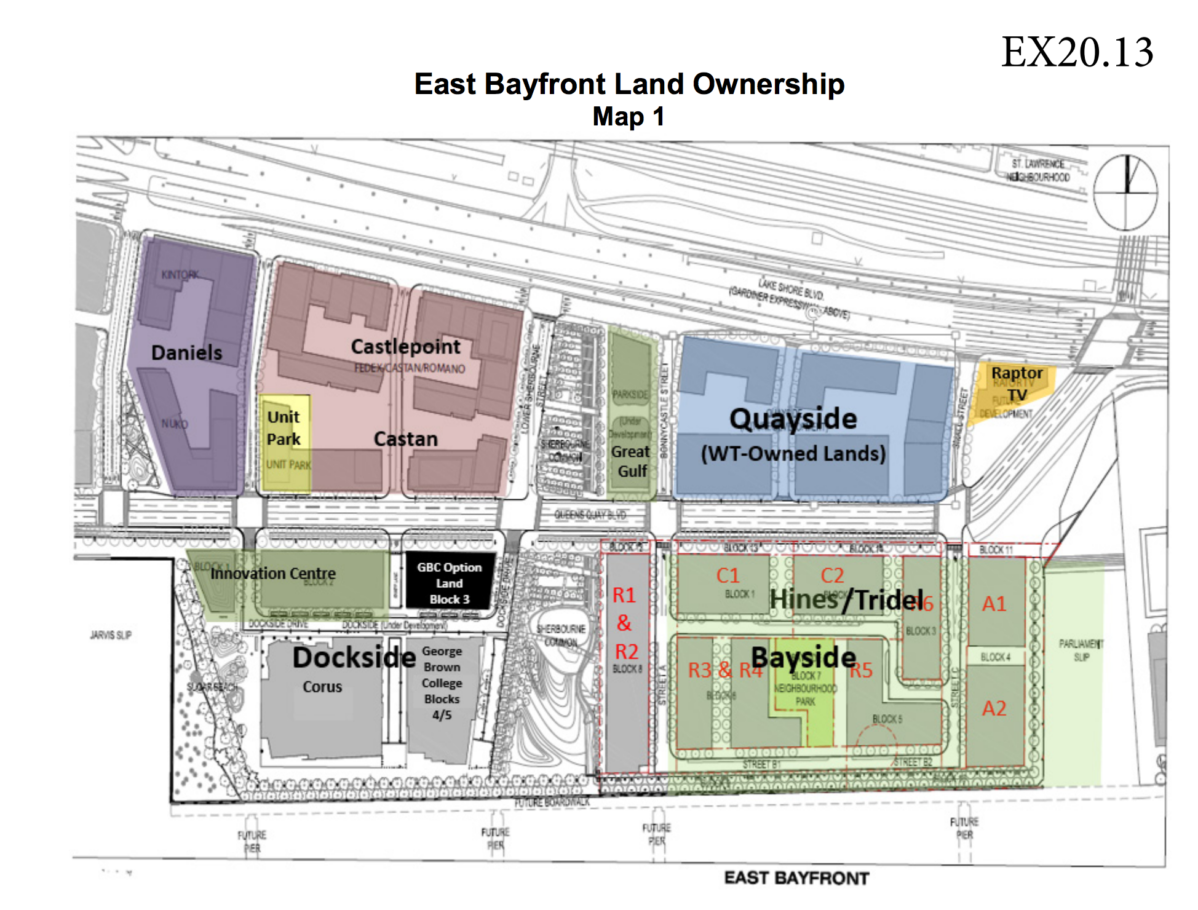 This map by the City of Toronto shows the land "Block 3" that will be developed as part of the Waterfront campus expansion.