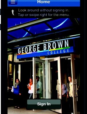 A screenshot of the GBC app front page displayed on a smartphone