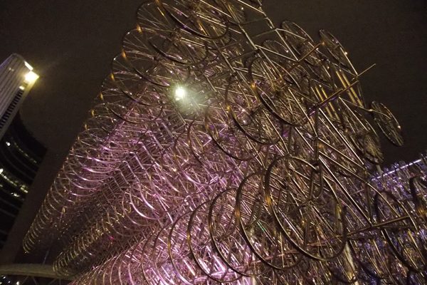 "Forever Bicycles" by world-renowned Chinese artist Ai Weiwei was one of the many bicycle installations around the city. Photo: Alena Khabibullina/The Dialog