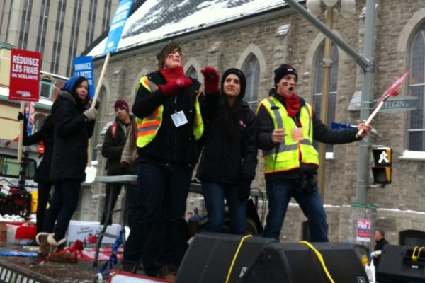 The CFS organizes events like the National Day of Action, seen here in 2012 in Ottawa. (Photo by Jane Lytvynenko/Canadian University Press)