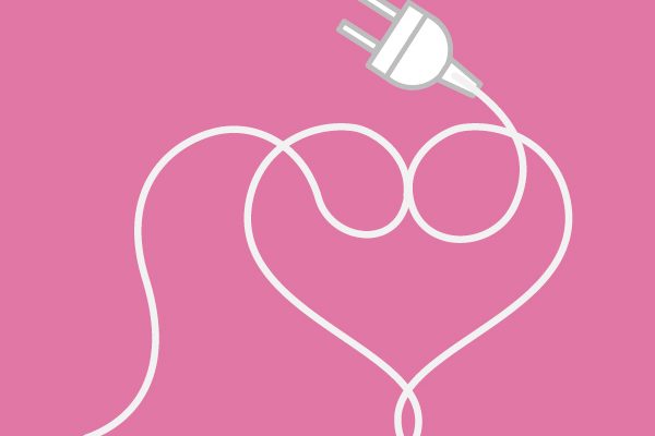 Illustration of a plug with the cord forming a heart: Sam Bullis