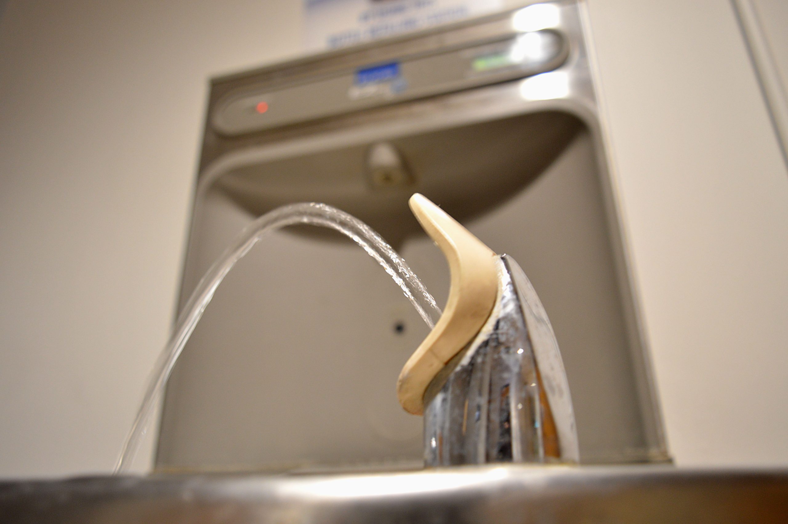 Water fountain at Casa Loma campus. A similar one at the St. James gym is waiting on a replacement for the water-bottle filling feature.
