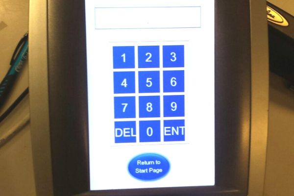 Image of the new waiting system screen with number pad to enter phone number