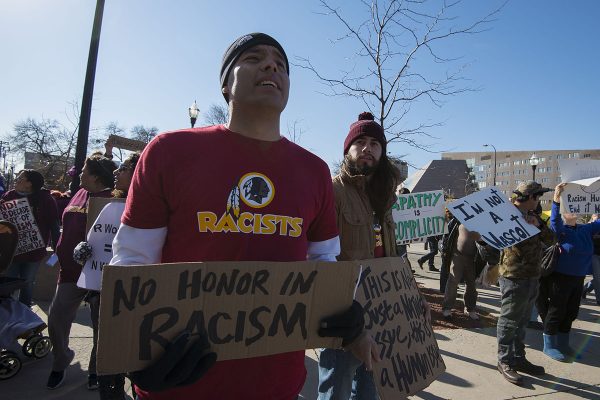 Human rights case against GBC dismissed Several thousand protesters marched through Minneapolis to TCF Stadium where the Vikings were playing the Washington DC football team on Nov. 2, 2014. Photo: Fibonacci Blue / Flickr (CCby2.0)