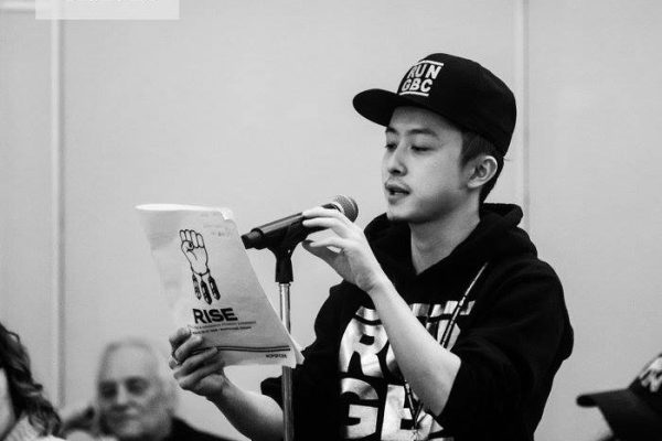 SA international students representative Jerry Gou speaks at the RISE conference in Toronto. Photo courtesy of the Canadian Federation of Students