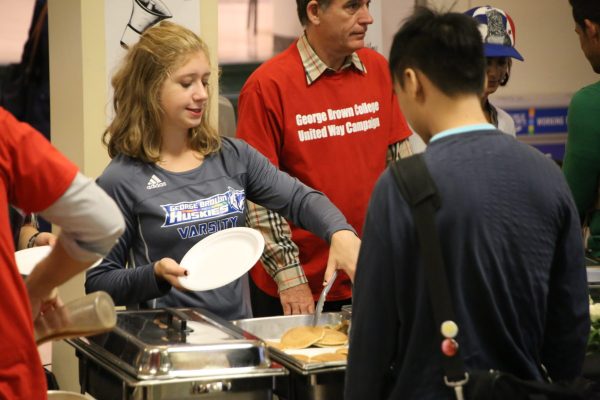 Photos: GBC pancake breakfast for United Way Today George Brown College held a pancake breakfasts raising money for the United Way Toronto & York Region. Here are some photos from the St. James breakfast by Nazy Entezari / The Dialog