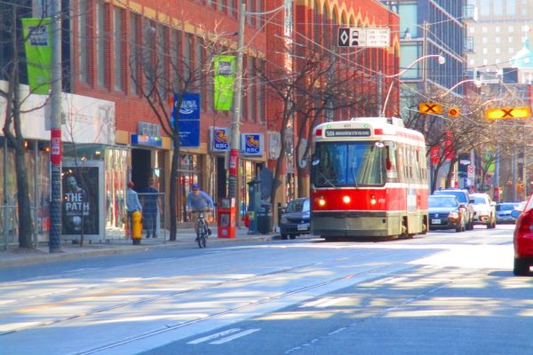 TTC considers $70 post-secondary U-Pass A TTC streetcar passes George Brown College. Photo: booledozer / Creative Commons