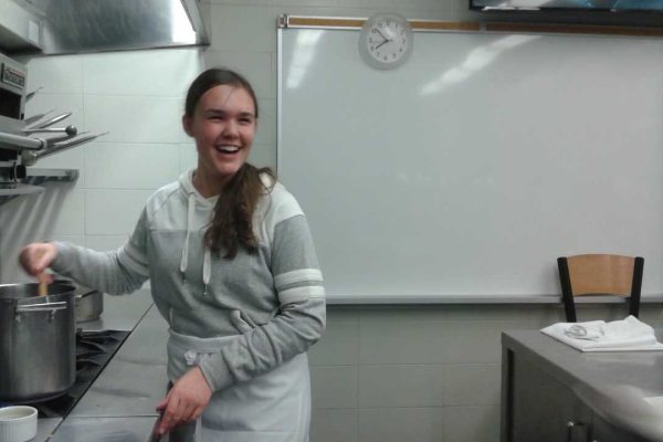Aleah Rodrigues making ratatouille. Photo: Ladshia Jeyakanthan / The Dialog