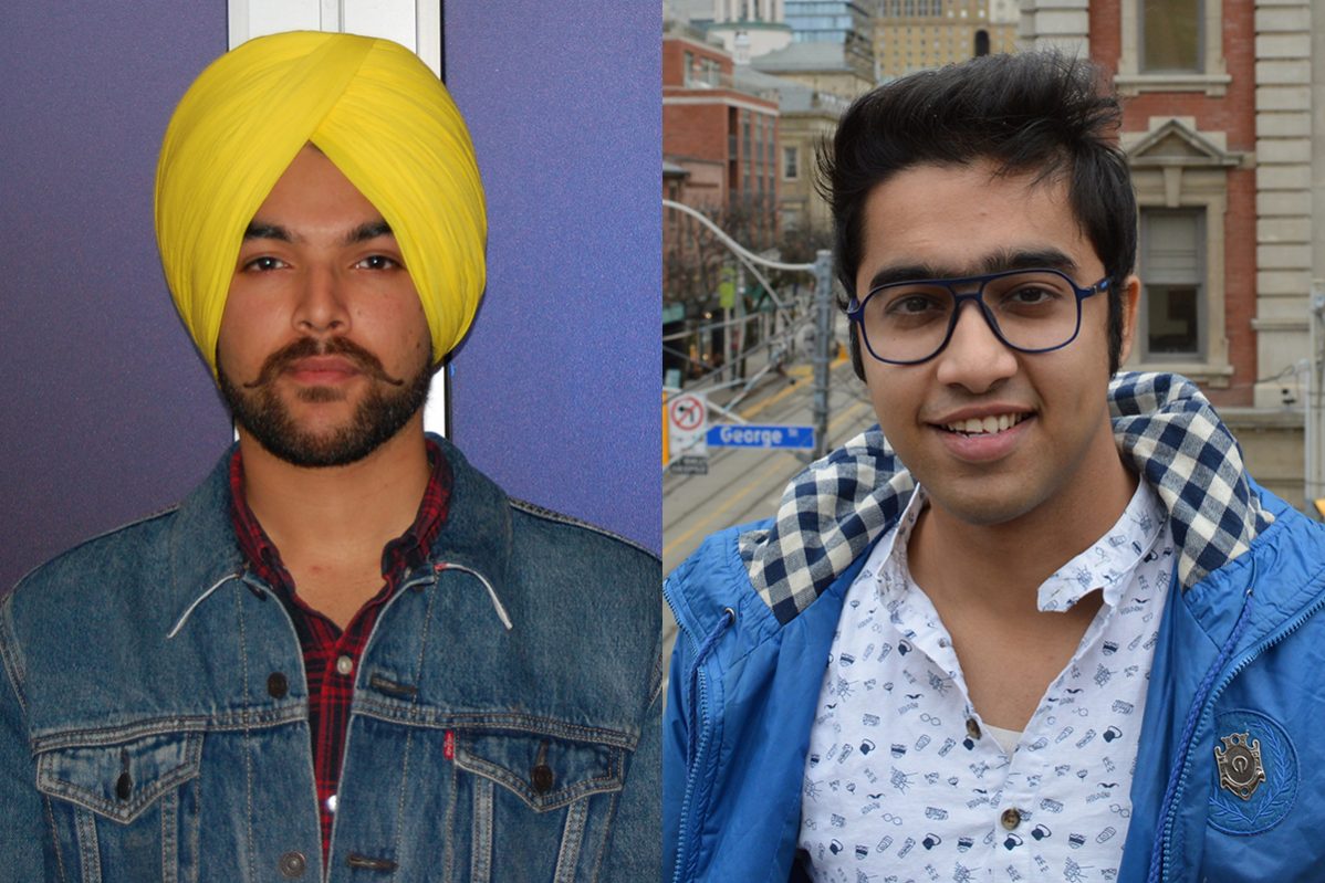 Tanveer Singh (left) and Shashwat Seth (right) are vying to be the next international students representative at the Student Association of George Brown College. Photos: Kevin Goodger and Ashraf Dabie / The Dialog