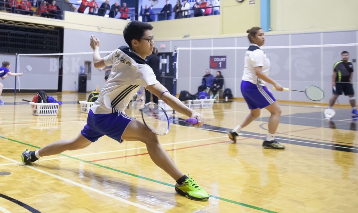 CAPTION: Mika Ra and Angeline Alviar won silver in mixed doubles at the CCAA national badminton championships. Photo courtesy of the CCAA.