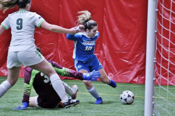 Huskies indoor soccer teams headed to provincials both men's and women's indoor soccer landed a place in the OCAA championship. Photo: Philip Iver/ George Brown Athletics & Recreation