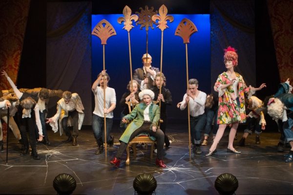 Flawless performance documents a hilarious feminist journey The ensemble gathers together in Monsieur d'Eon is a Woman. Photo: Cylla von Tiedemann